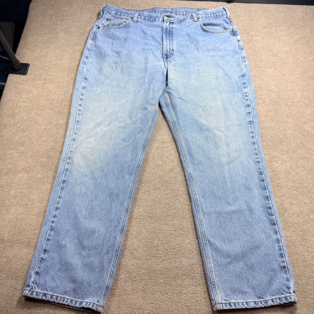 Carhartt B18 STW Relaxed Fit Straight Leg Jeans Light Wash Denim Mens 42x32